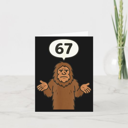 Bigfoot 67 Meme Six Seven Funny Sasquatch  Kaart (Voorkant)
