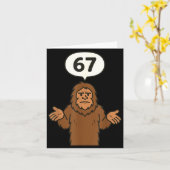 Bigfoot 67 Meme Six Seven Funny Sasquatch  Kaart (Gele Bloem)