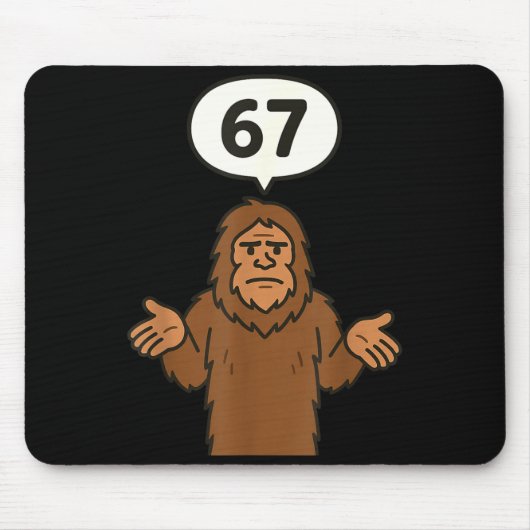Bigfoot 67 Meme Six Seven Funny Sasquatch  Muismat (Voorkant)