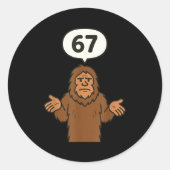 Bigfoot 67 Meme Six Seven Funny Sasquatch  Ronde Sticker (Voorkant)