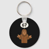 Bigfoot 67 Meme Six Seven Funny Sasquatch  Sleutelhanger (Voorkant)