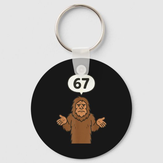 Bigfoot 67 Meme Six Seven Funny Sasquatch  Sleutelhanger (Voorkant)