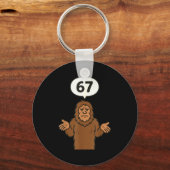 Bigfoot 67 Meme Six Seven Funny Sasquatch  Sleutelhanger (Voorkant)