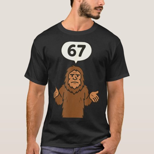 Bigfoot 67 Meme Six Seven Funny Sasquatch  T-shirt (Voorkant)