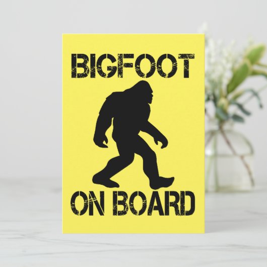 Bigfoot aan boord Funny Bigfoot Kaart (Staand voorkant)