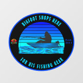 Bigfoot aanpassen Vist Tackle Shop Logo Front Raamsticker (Vel)