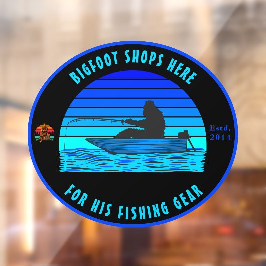 Bigfoot aanpassen Vist Tackle Shop Logo Front Raamsticker (Vel 2)