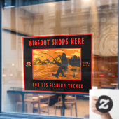 Bigfoot aanpassen Vist Tackle Shop Logo Raamsticker (Cafe Raam)