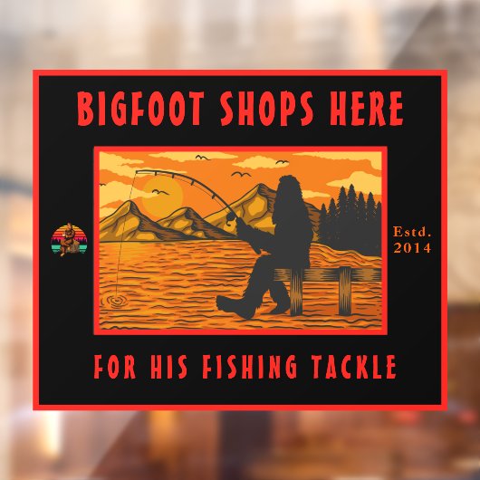 Bigfoot aanpassen Vist Tackle Shop Logo Raamsticker (Vel 2)