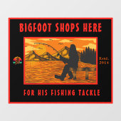 Bigfoot aanpassen Vist Tackle Shop Logo Raamsticker (Vel)