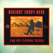 Bigfoot aanpassen Vist Tackle Shop Logo Raamsticker (Vel 3)