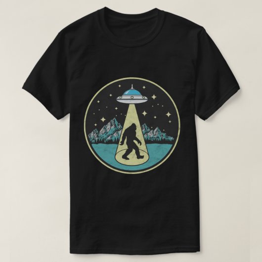 Bigfoot Abduction!  Sasquatch & UFO Alien G T-shirt (Design voorkant)