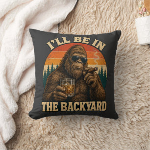 Bigfoot Achtertuin Whiskey & Sigaar Retro Zonsonde Kussen