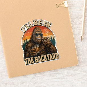 Bigfoot Achtertuin Whiskey & Sigaar Retro Zonsonde Sticker