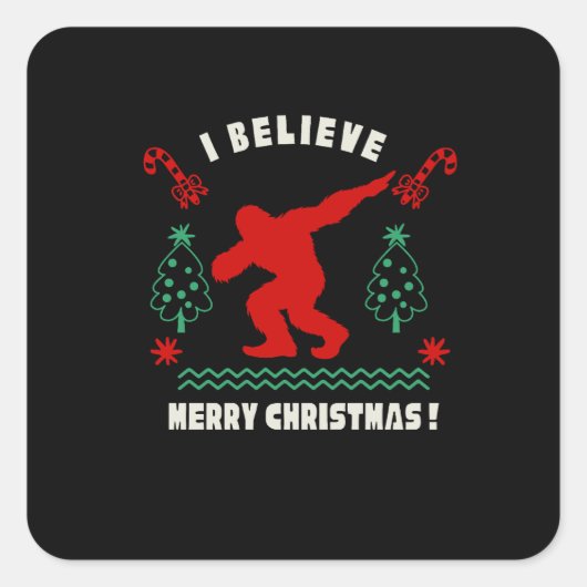 Bigfoot: Ajoutez une touche sauvage à vo Vierkante Sticker (Voorkant)