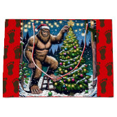 Bigfoot aka Sasquatch Thema Kerstmis Groot Cadeauzakje (Voorkant)