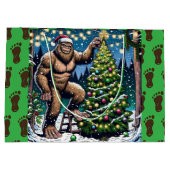 Bigfoot aka Sasquatch Thema Kerstmis Groot Cadeauzakje (Achterkant)