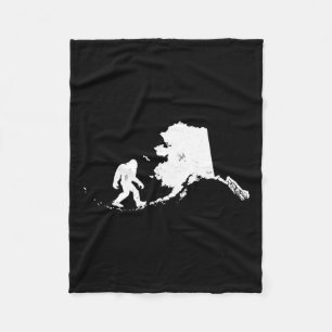 Bigfoot Alaska State Kaart Sasquatch Mannen Vrouwe Fleece Deken