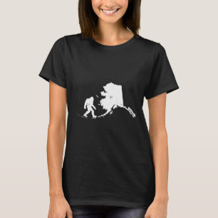 Bigfoot Alaska State Kaart Sasquatch Mannen Vrouwe T-shirt