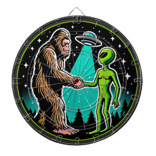 Bigfoot Alien Alliance - Grappige Scifi Cryptid Dartbord