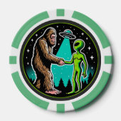Bigfoot Alien Alliance - Grappige Scifi Cryptid Poker Chips (Voorkant)