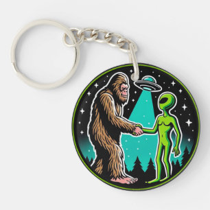 Bigfoot Alien Alliance - Grappige Scifi Cryptid Sleutelhanger