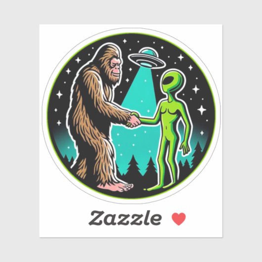 Bigfoot Alien Alliance - Grappige Scifi Cryptid Sticker (Vel)