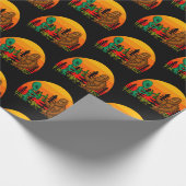 Bigfoot Alien Beer Time Sunset Forest Cadeaupapier (Hoek)