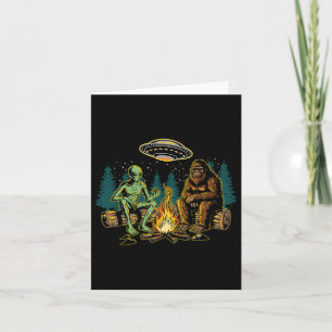 Bigfoot Alien Campfire Camping Sasquatch Ufo Campe Kaart