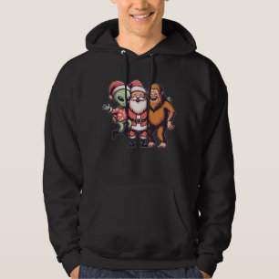 Bigfoot Alien en Sinterklaas Gelovige Schattige Ch Hoodie