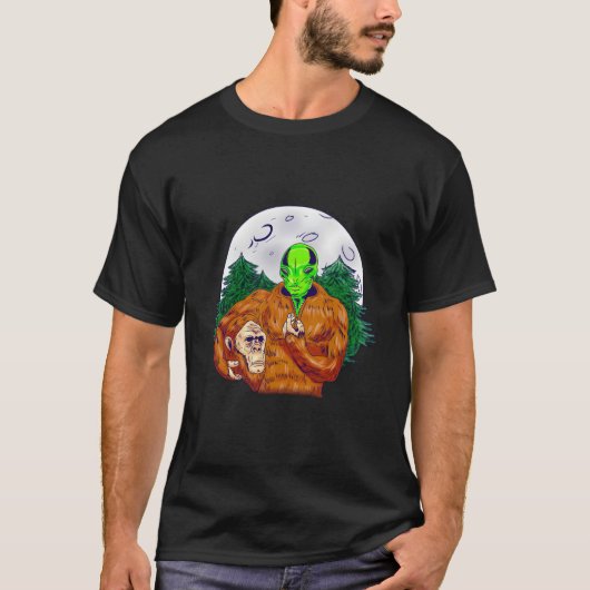 Bigfoot Alien Face Sasquatch Ufo Believers T-shirt (Voorkant)