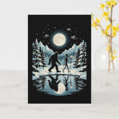 Bigfoot Alien Kerstkaart Kaart (Gele Bloem)