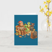 Bigfoot Alien Nessie Mothman Retro Gaming Christma Kaart (Gele Bloem)