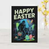 Bigfoot Alien Pasen Kaart (Gele Bloem)