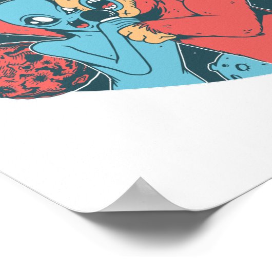 Bigfoot Alien Sasquatch Funny Camping Gift Poster (Hoek)