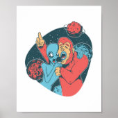 Bigfoot Alien Sasquatch Funny Camping Gift Poster (Voorkant)