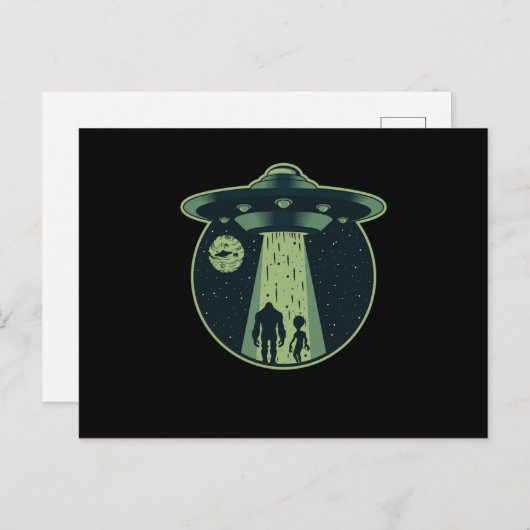 Bigfoot Alien Sasquatch UFO Abduction Aliens Gift Briefkaart (Voorkant / Achterkant)