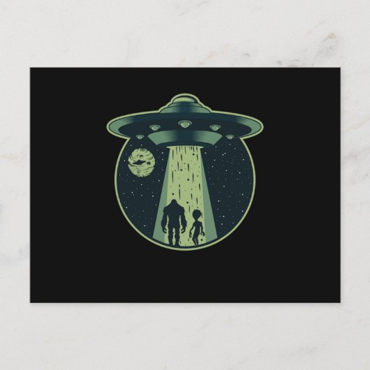 Bigfoot Alien Sasquatch UFO Abduction Aliens Gift Briefkaart (Voorkant)