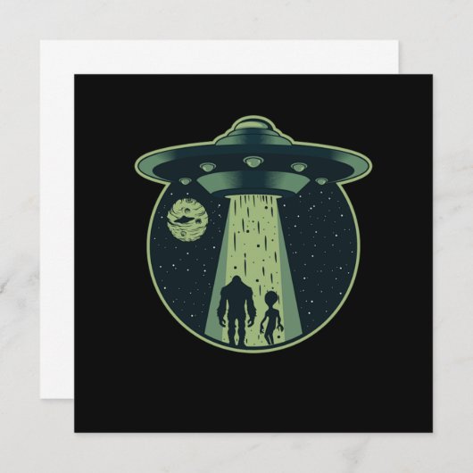 Bigfoot Alien Sasquatch UFO Abduction Aliens Gift Kaart (Voorkant / Achterkant)