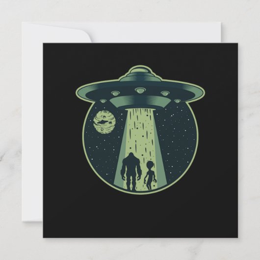 Bigfoot Alien Sasquatch UFO Abduction Aliens Gift Kaart (Voorkant)