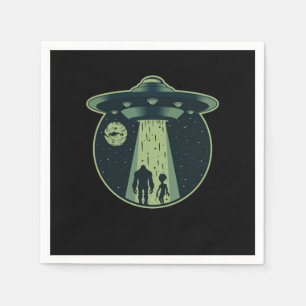 Bigfoot Alien Sasquatch UFO Abduction Aliens Gift Servet