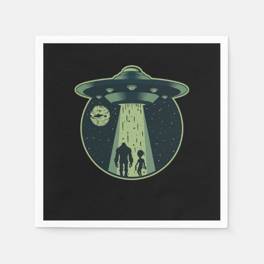 Bigfoot Alien Sasquatch UFO Abduction Aliens Gift Servet (Voorkant)