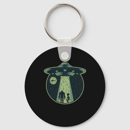 Bigfoot Alien Sasquatch UFO Abduction Aliens Gift Sleutelhanger (Voorkant)