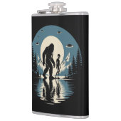 Bigfoot Alien UFO Cryptid Lederen Flask Heupfles (Links)