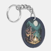 Bigfoot Alien UFO Cryptid Paranormale Ontmoeting  Sleutelhanger (Voorkant Links)