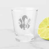 Bigfoot Alien UFO Cryptid Shotglazen Shot Glas (Achterkant)
