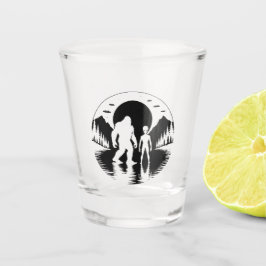 Bigfoot Alien UFO Cryptid Shotglazen Shot Glas
