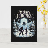 Bigfoot Alien UFO Cthulhu Kerstkaart Cryptid Kaart (Gele Bloem)