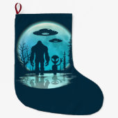 Bigfoot Alien UFO Disclosure Conspiracy Gift Grote Kerstsok (Voorkant)
