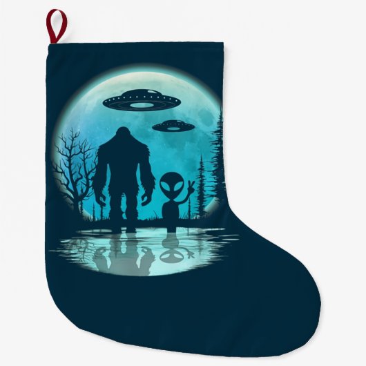 Bigfoot Alien UFO Disclosure Conspiracy Gift Grote Kerstsok (Voorkant)